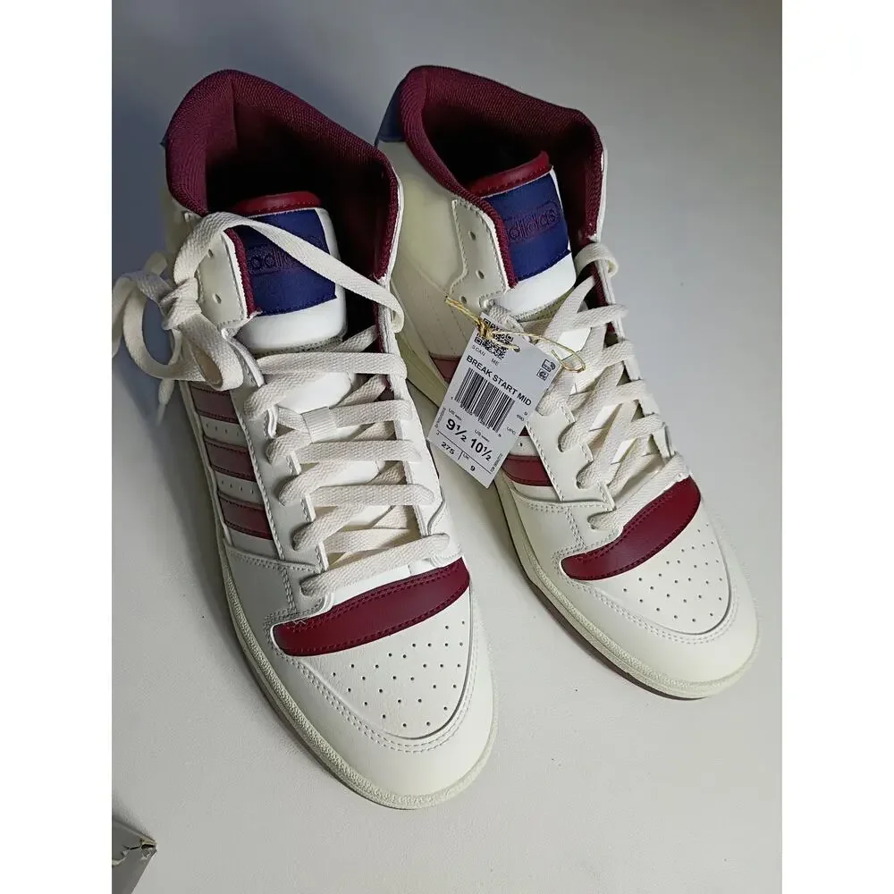 Adidas Breakstart Mid White Burgundy Retro Sneakers